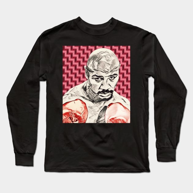 Marvin Hagler Fighter Long Sleeve T-Shirt by FightIsRight